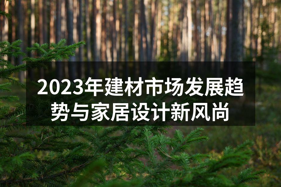 2023年建材市场发展趋势与家居设计新风尚