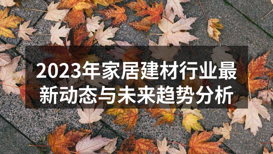2023年家居建材行业最新动态与未来趋势分析